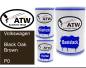 Preview: Volkswagen, Black Oak Brown, P0: 500ml Lackdose + 500ml Klarlack + 250ml Härter - Set, von ATW Autoteile West.